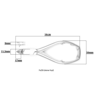 Kopfschneider klein  m. Doppelf. 14cm